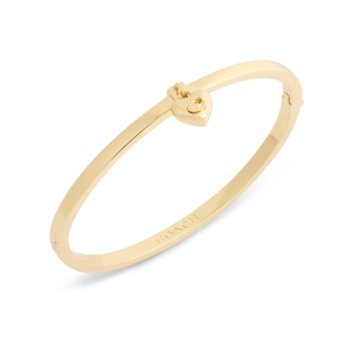 Coach Gold Heart Charm Boxed Bangle