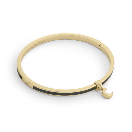 Coach Gold Moon Chram Black Boxed Bangle
