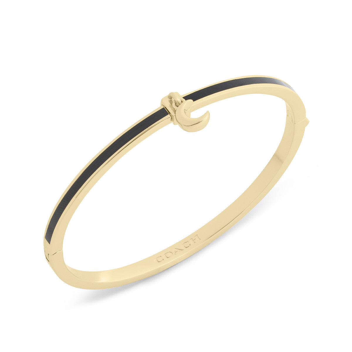 Coach Gold Moon Chram Black Boxed Bangle