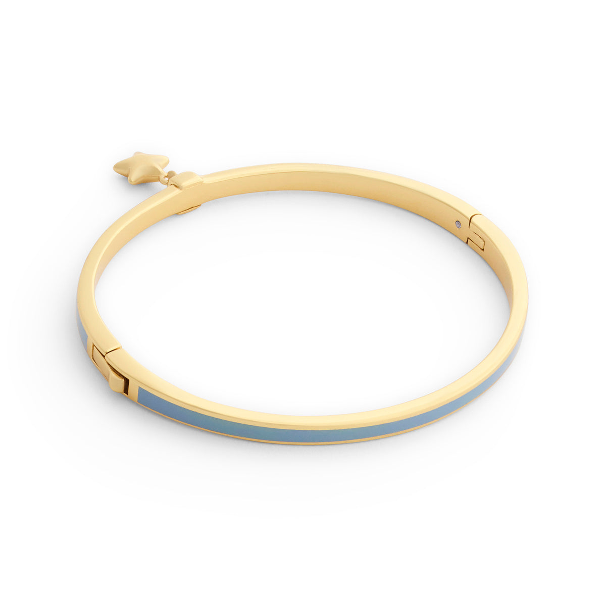 Coach Gold Star Charm Blue Boxed Bangle
