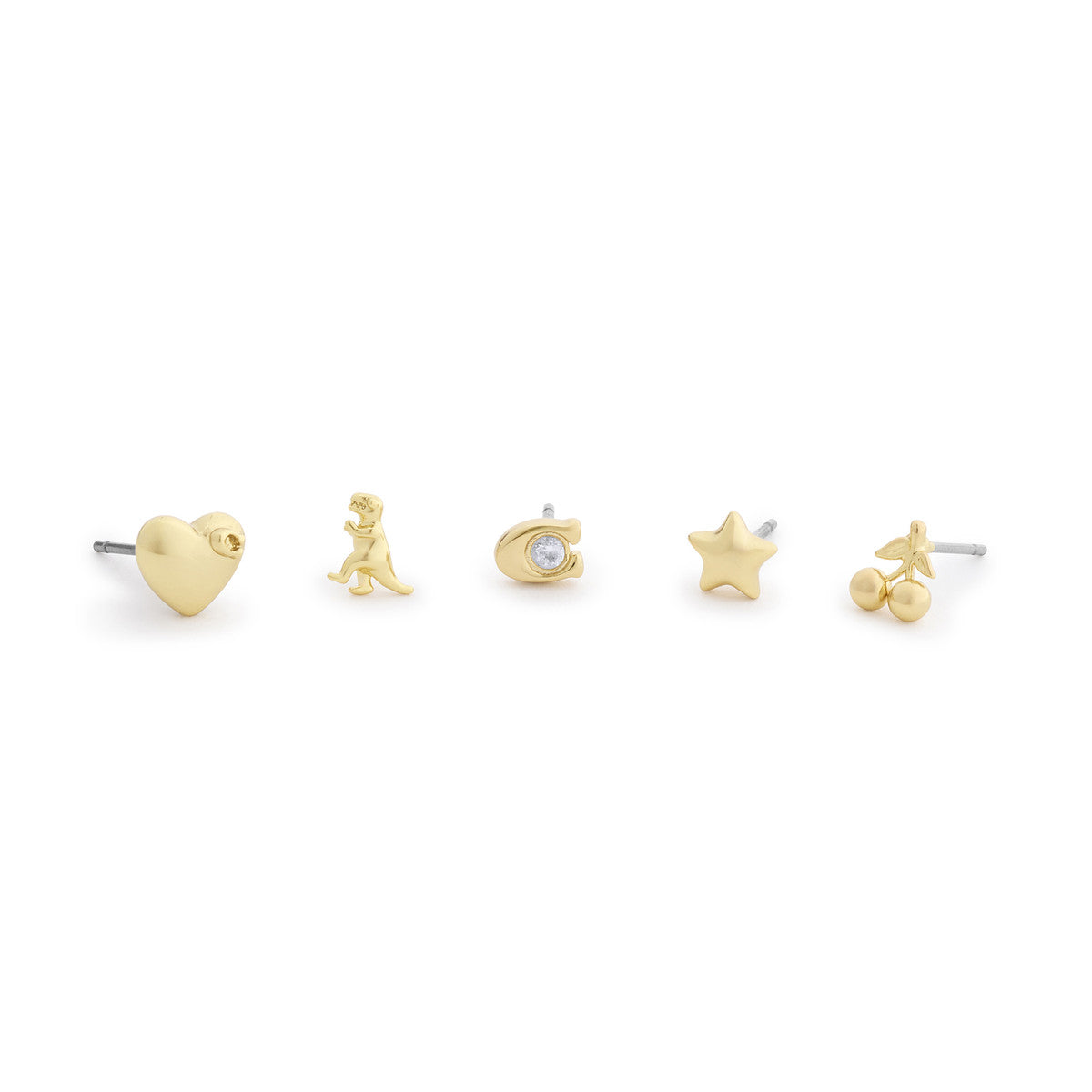 Coach Gold Mixed Motif 5 Studs Boxed