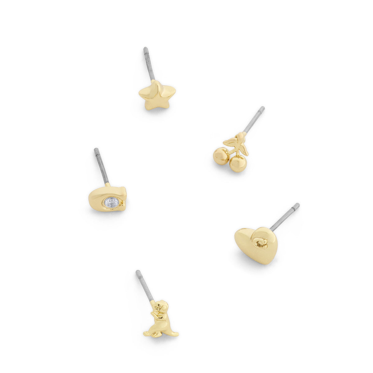 Coach Gold Mixed Motif 5 Studs Boxed
