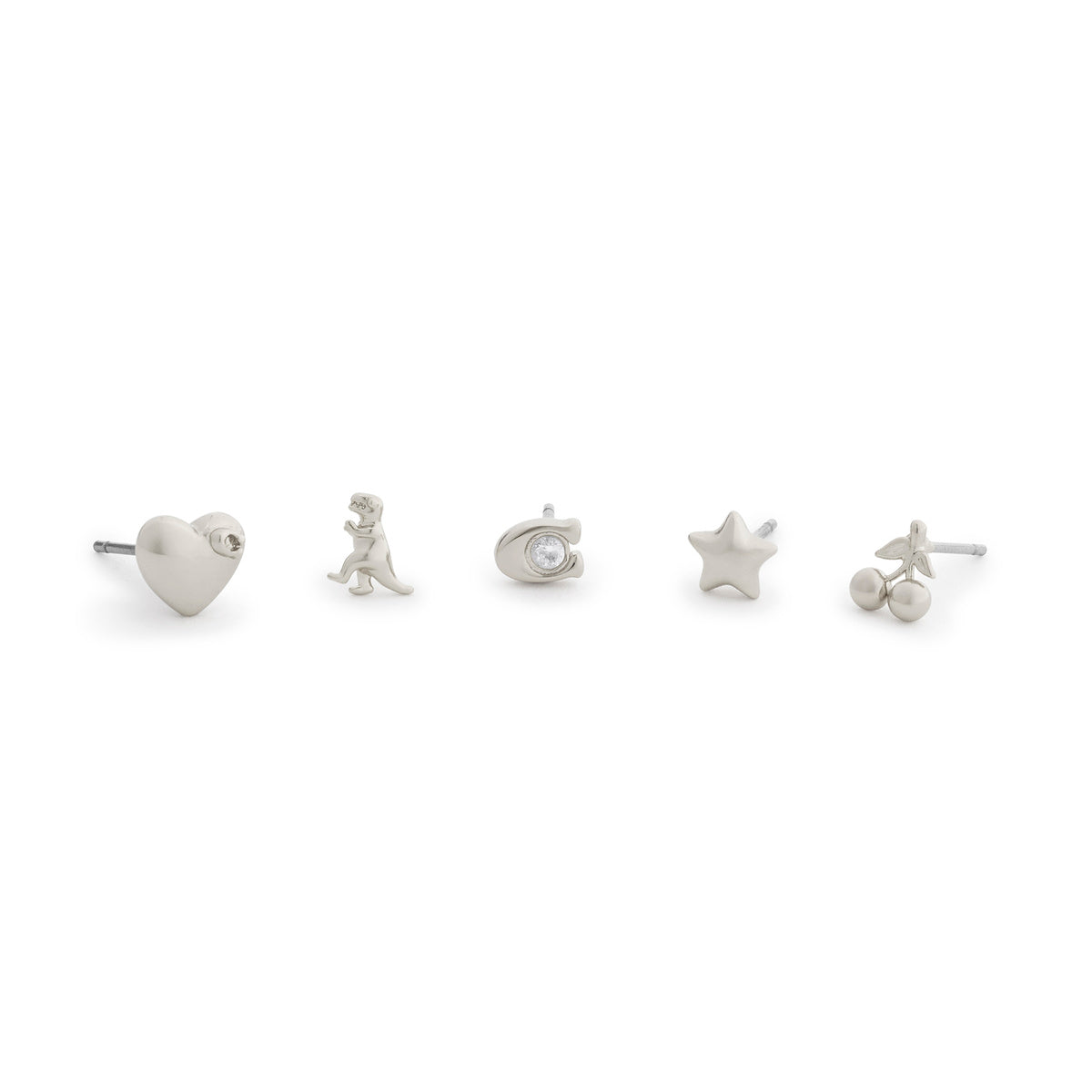 Coach Silver Mixed Motif 5 Studs Boxed