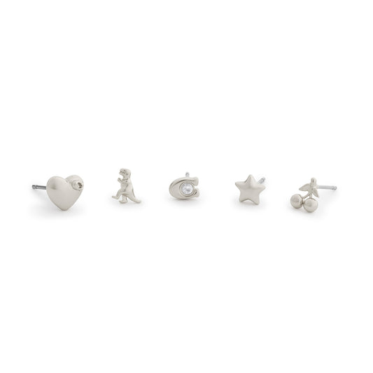Coach Silver Mixed Motif 5 Studs Boxed