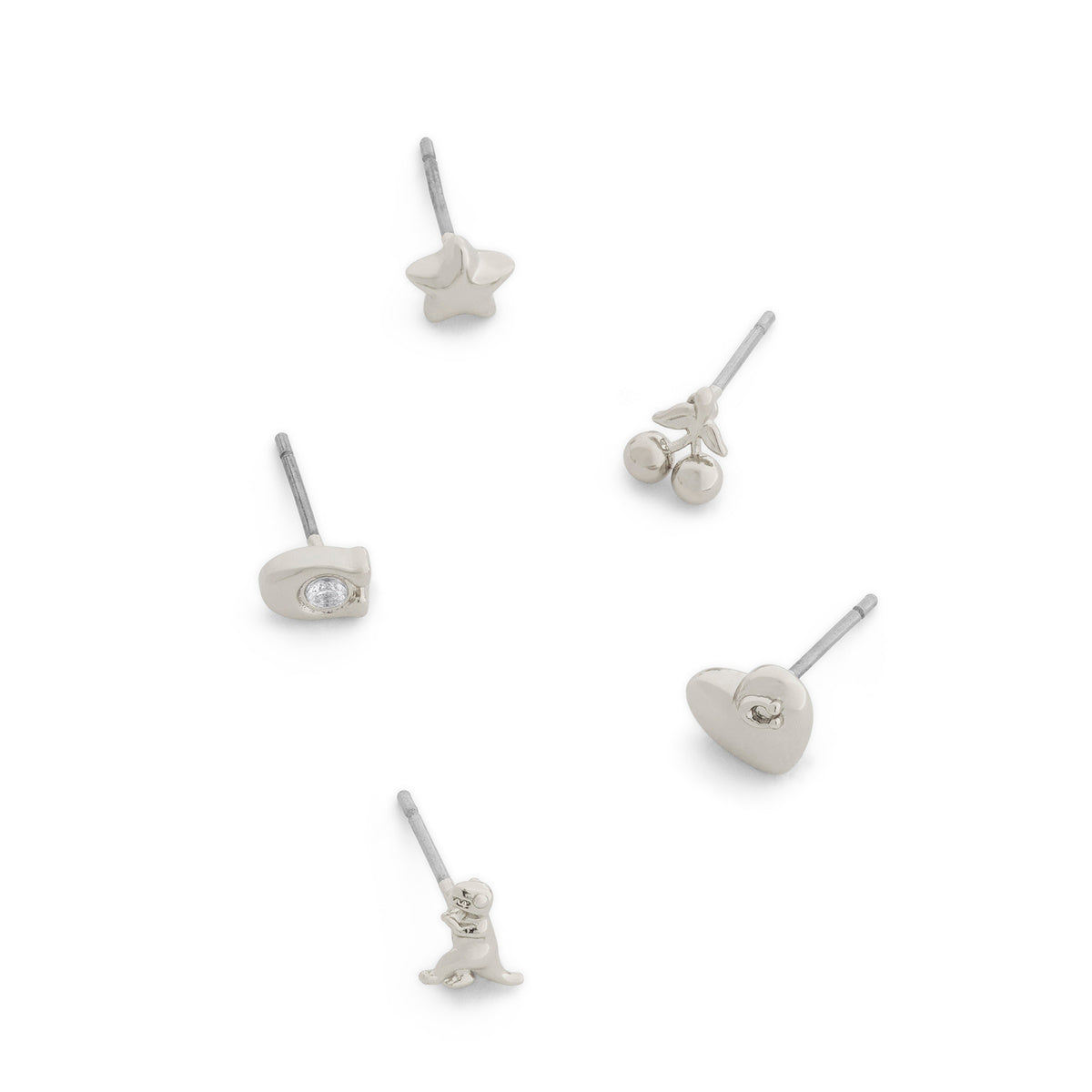 Coach Silver Mixed Motif 5 Studs Boxed