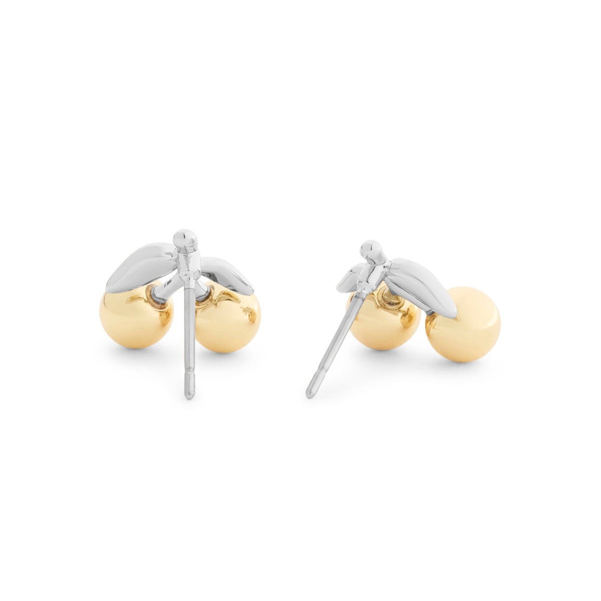 Coach Gold Mixed Metal Kisslock Cherry Stud Earrings