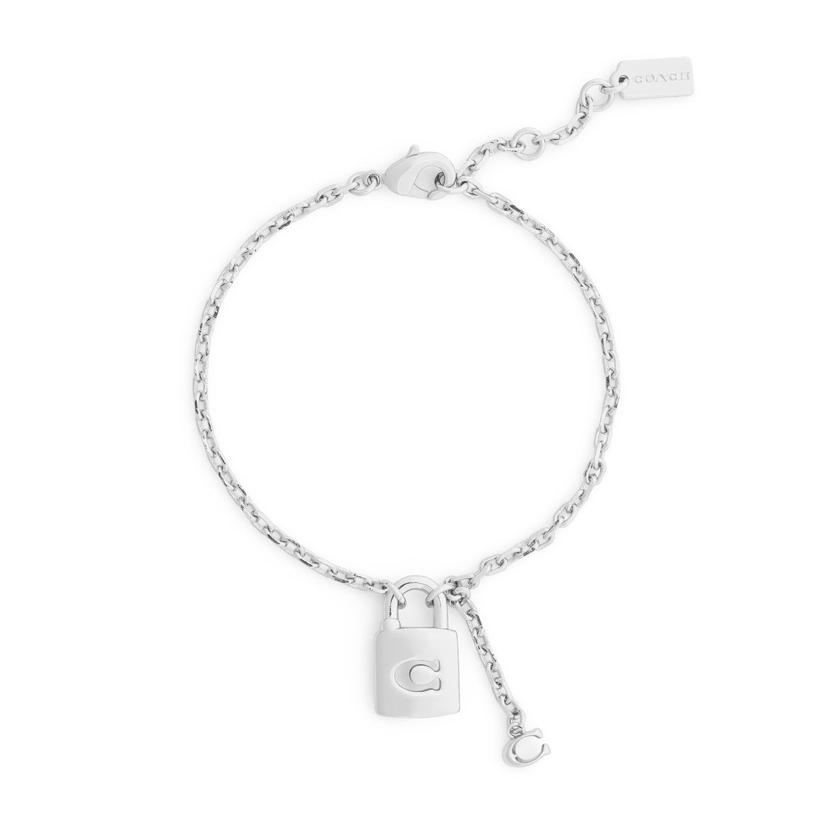 Coach Silver Cut Out C Padlock Bracelet