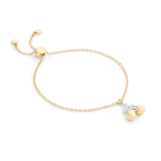 Coach Gold Mixed Metal Kisslock Cherry Slider Bracelet