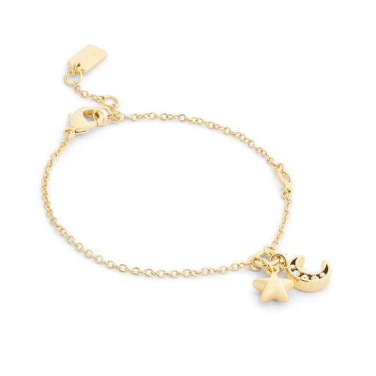 Coach Gold Boxed Star Moon Bracelet