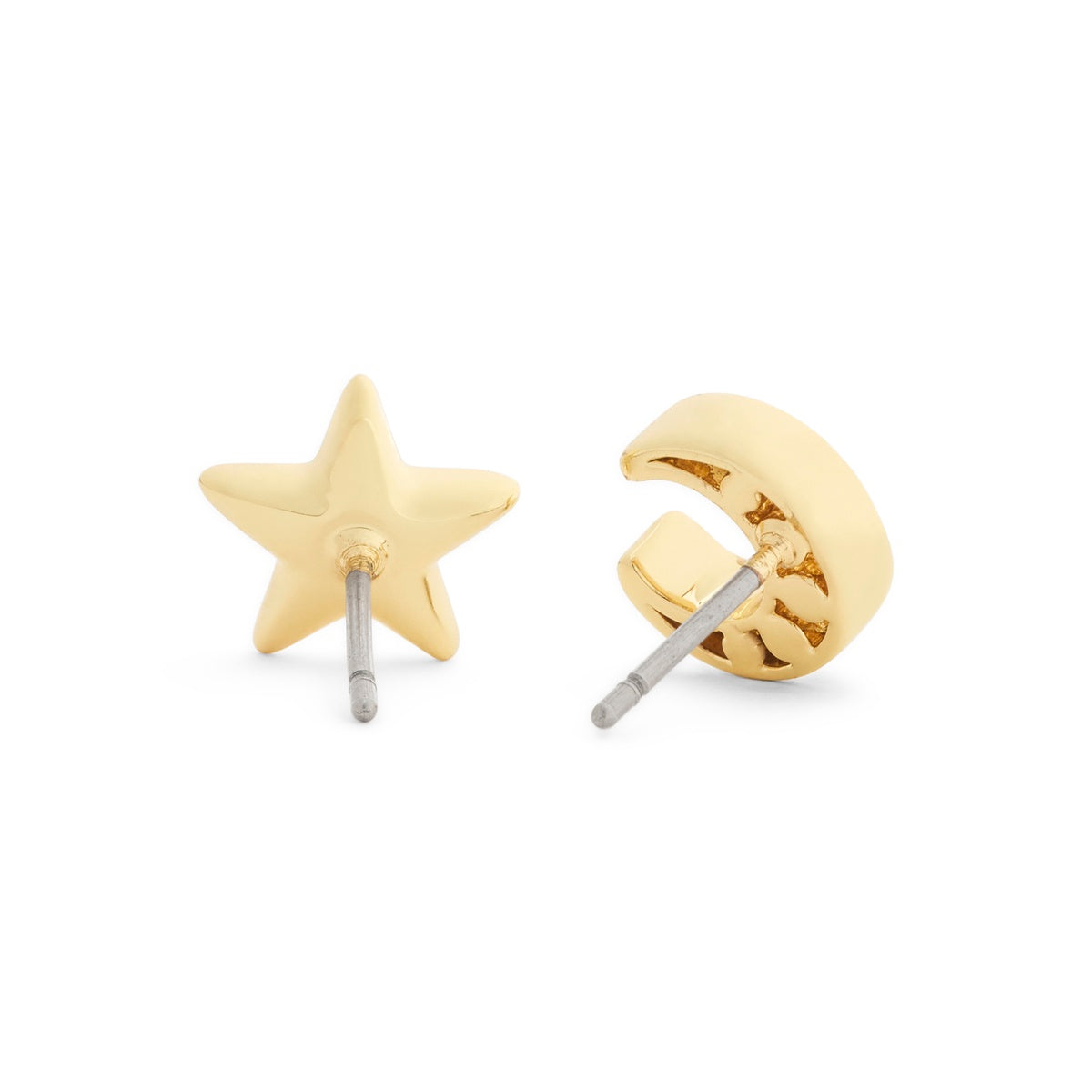Coach Gold Boxed Star Moon Stud Earrings