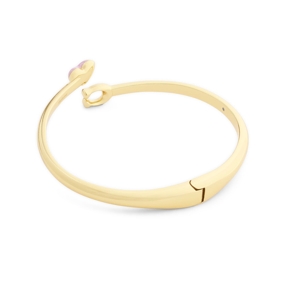 Coach Gold Boxed C Heart Light Pink Open Bangle