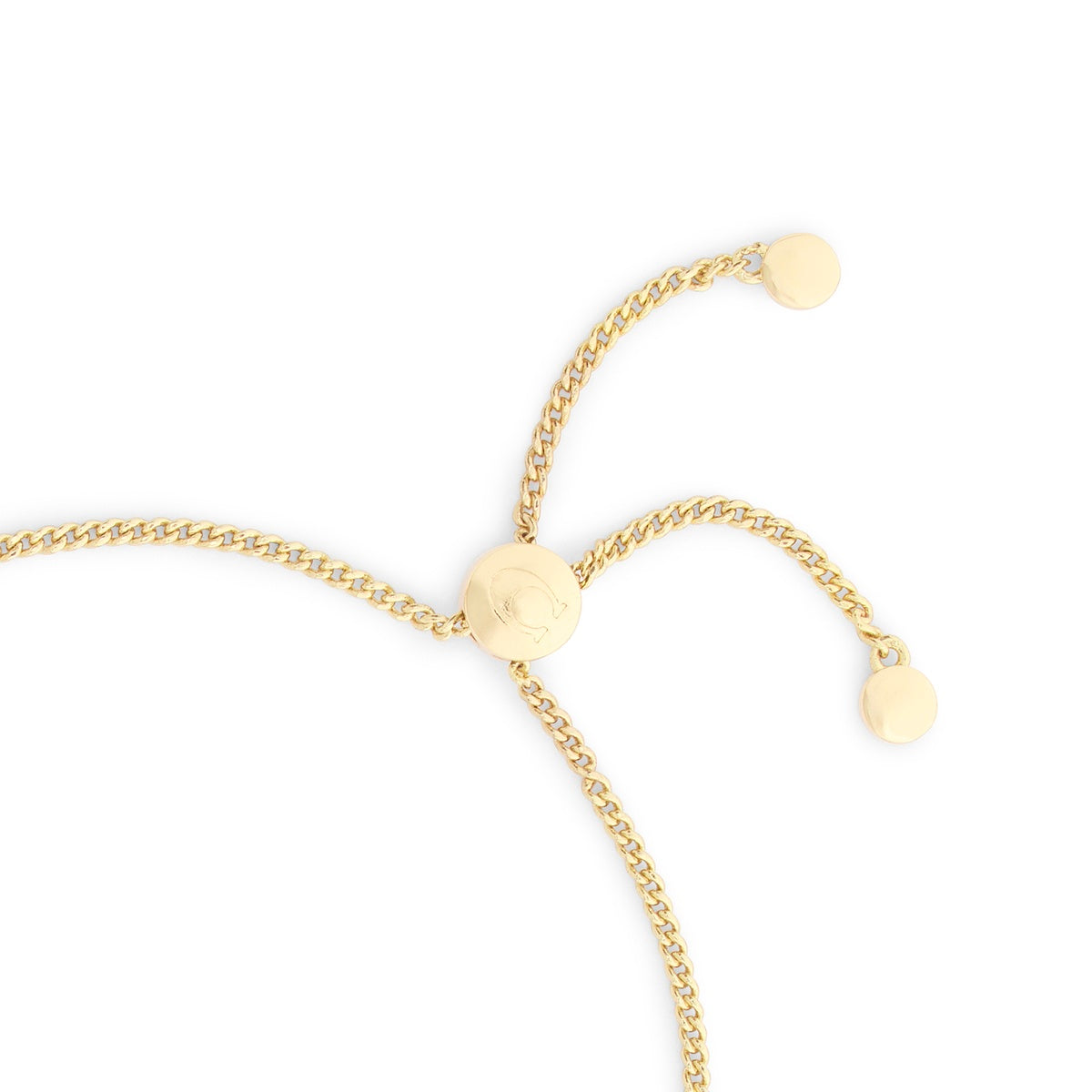 Coach Gold Boxed C Heart Light Pink Enamel Slider Bracelet