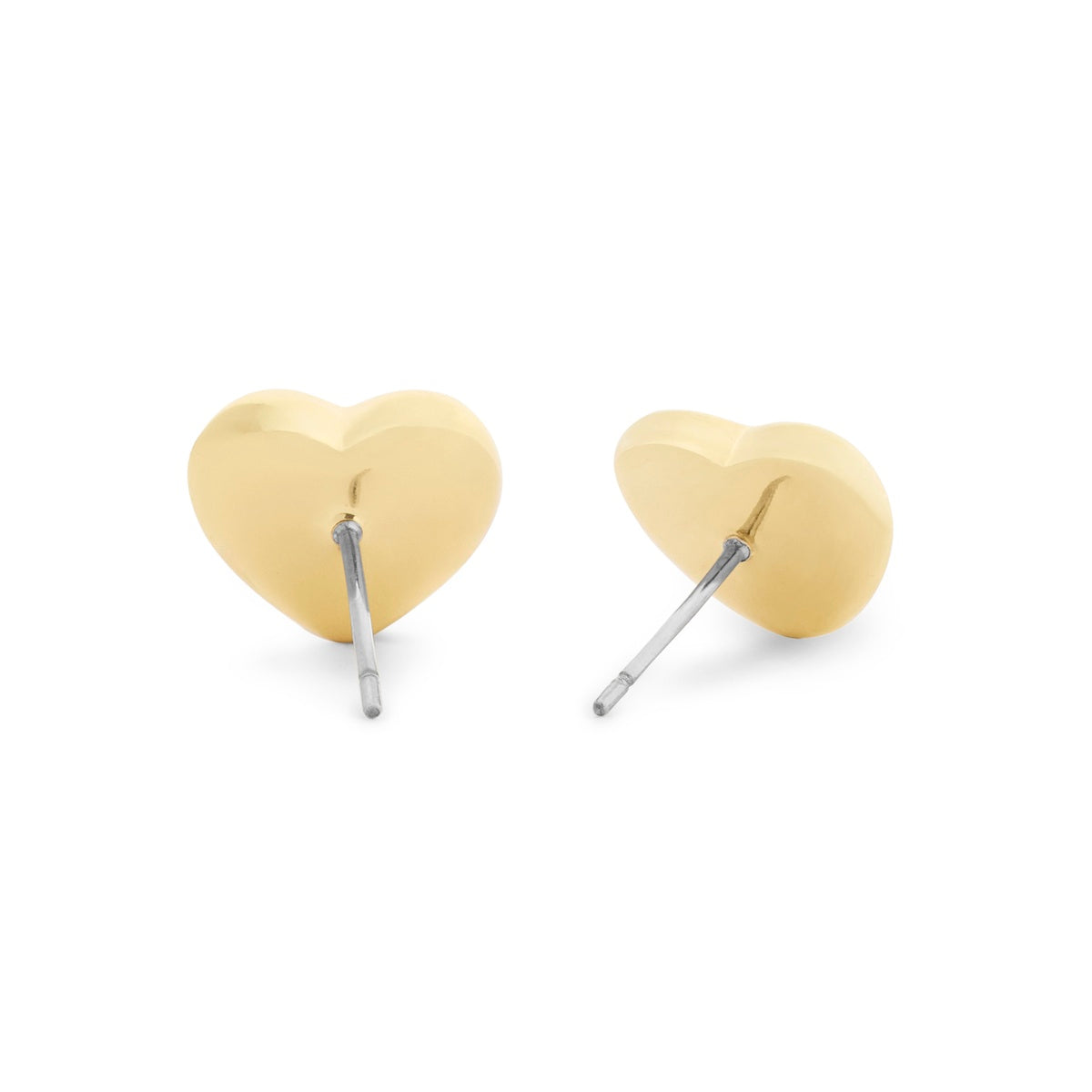 Coach Gold Boxed C Heart Light Pink Enamel Stud Earrings