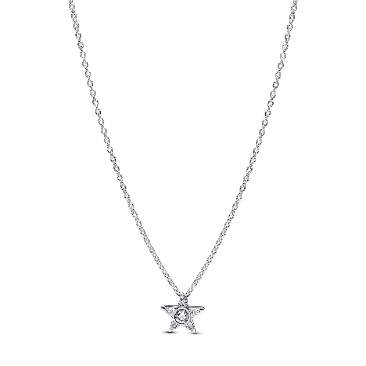 Pandora Silver Sparkling Stella Pendant Necklace