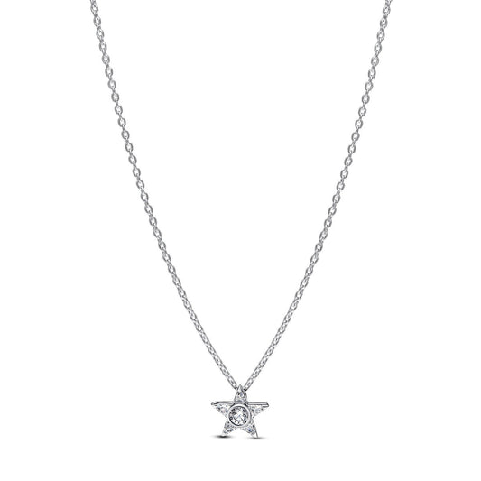 Pandora Silver Sparkling Stella Pendant Necklace