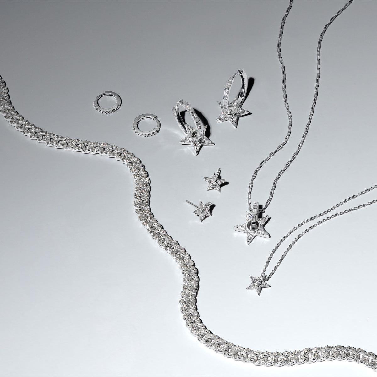 Pandora Silver Sparkling Stella Pendant Necklace