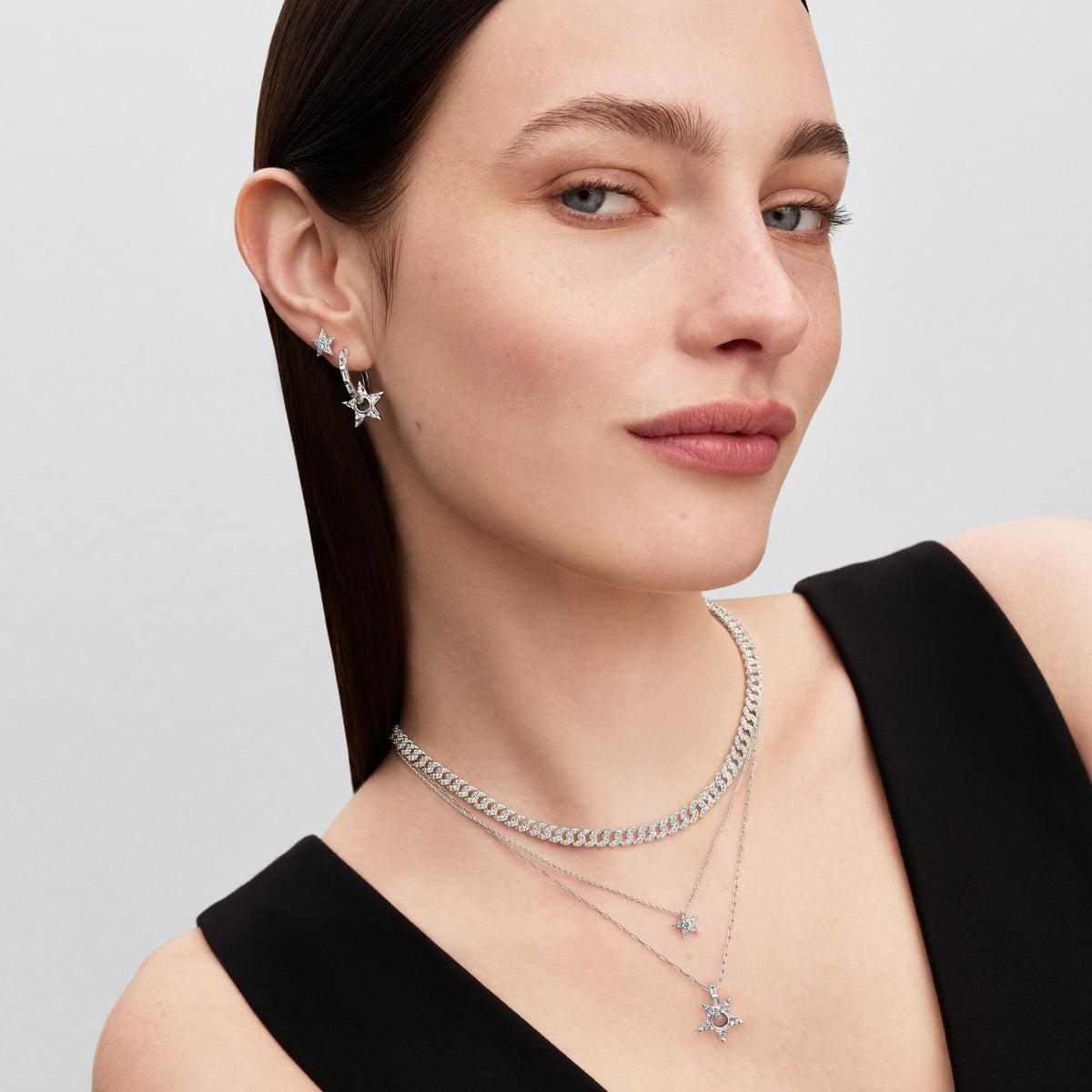 Pandora Silver Sparkling Stella Pendant Necklace