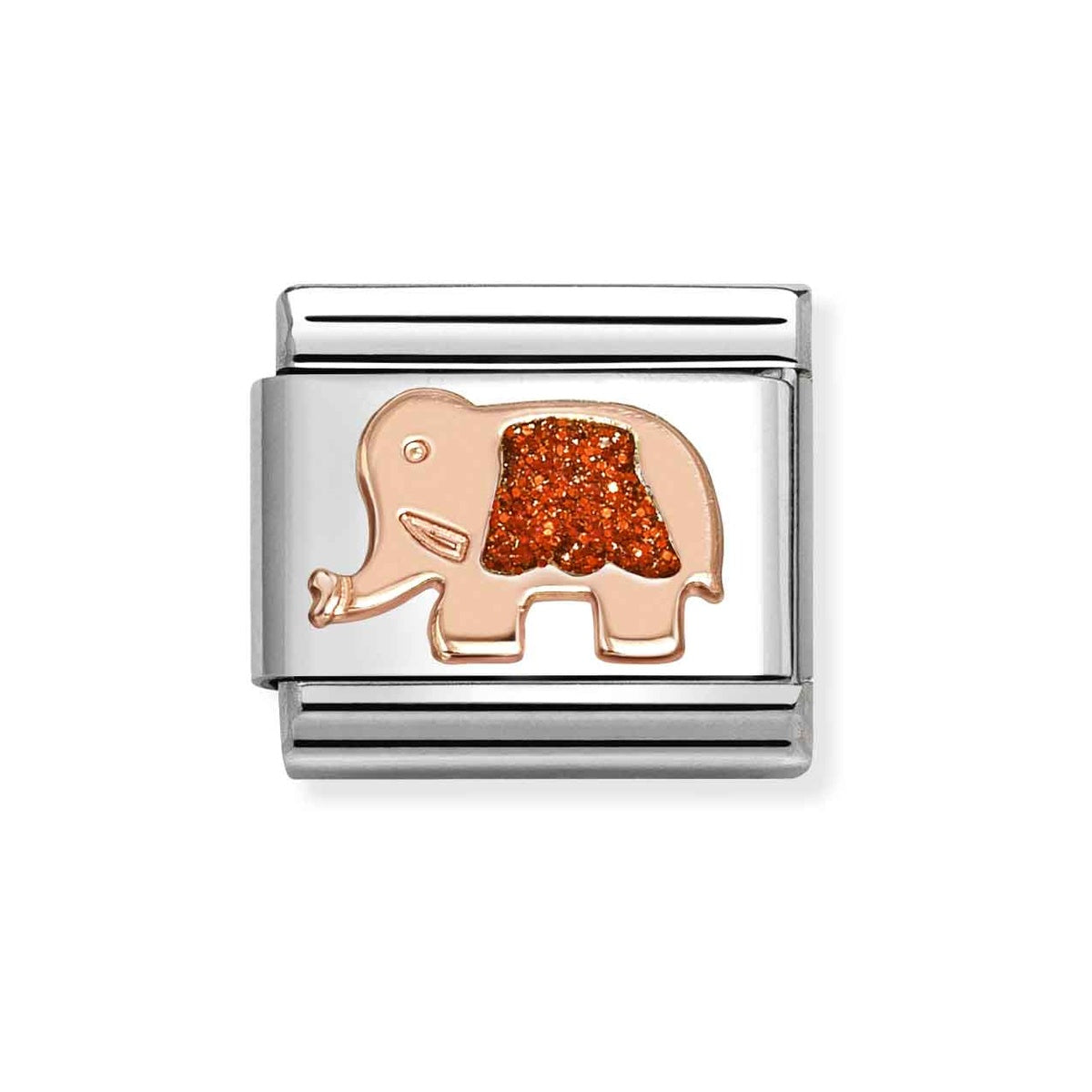 Rose Gold Red Elephant Charm