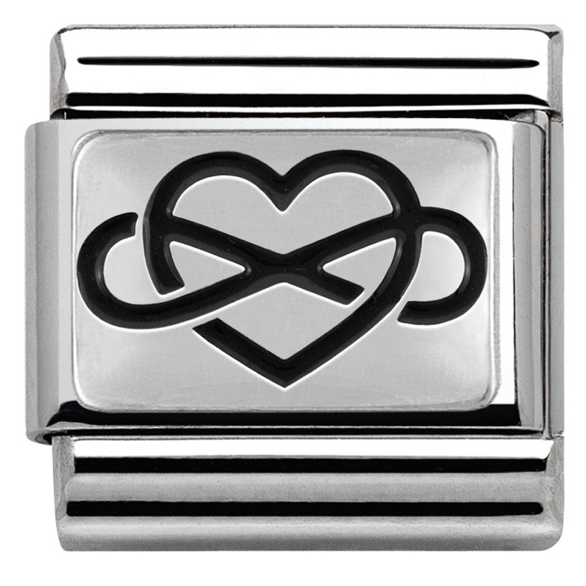 Nomination Black Infinity Heart Charm