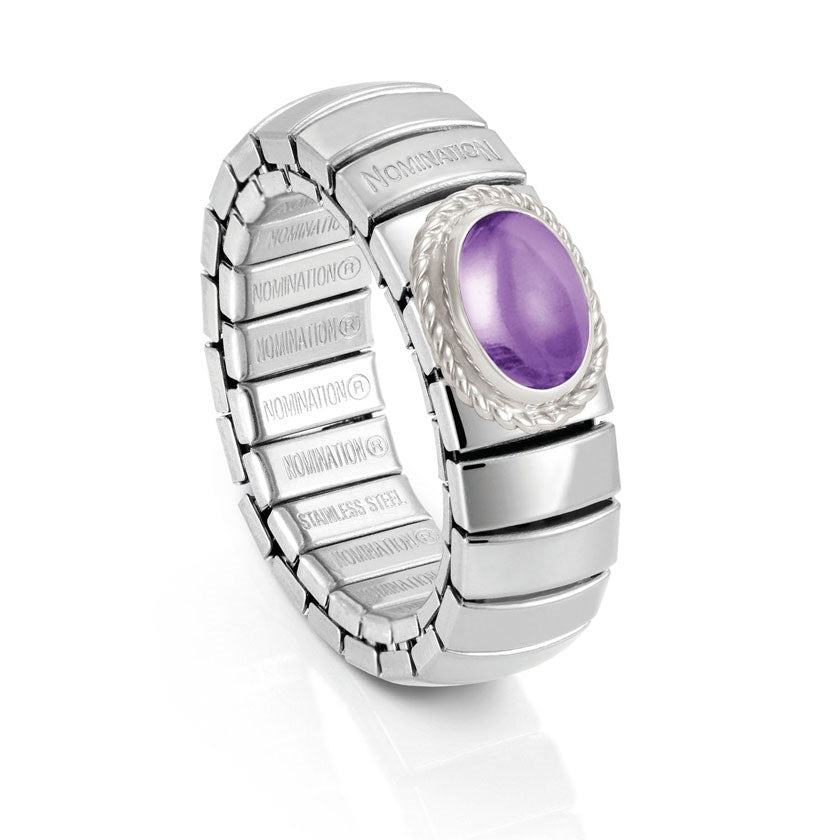 Nomination Extension Silver Amethyst Ring