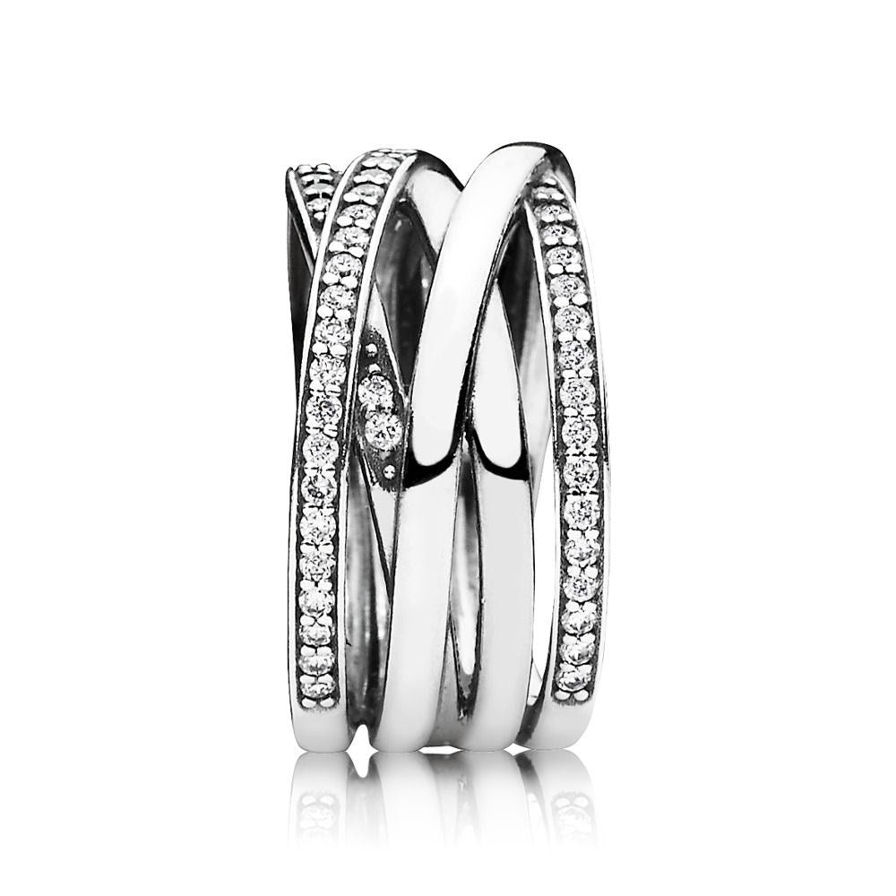 Pandora Braided Crystal Ring