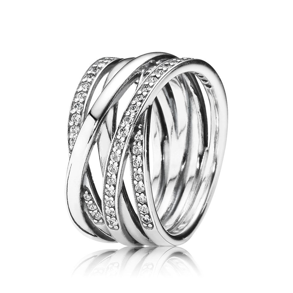 Pandora Braided Crystal Ring