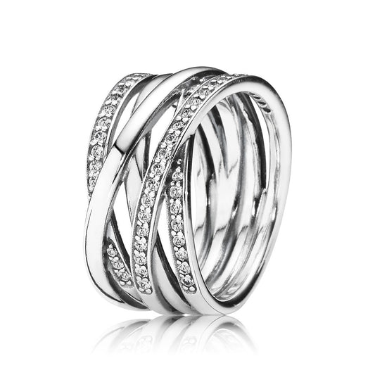 Pandora Braided Crystal Ring