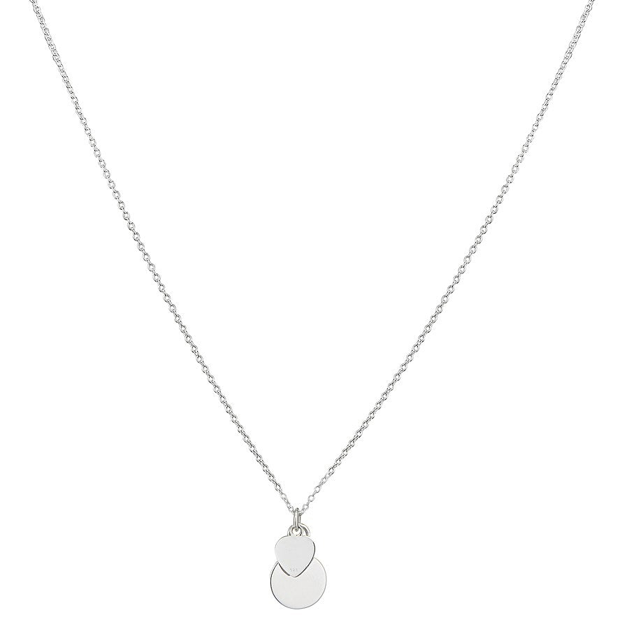 Argento Heart and Plate Necklace 