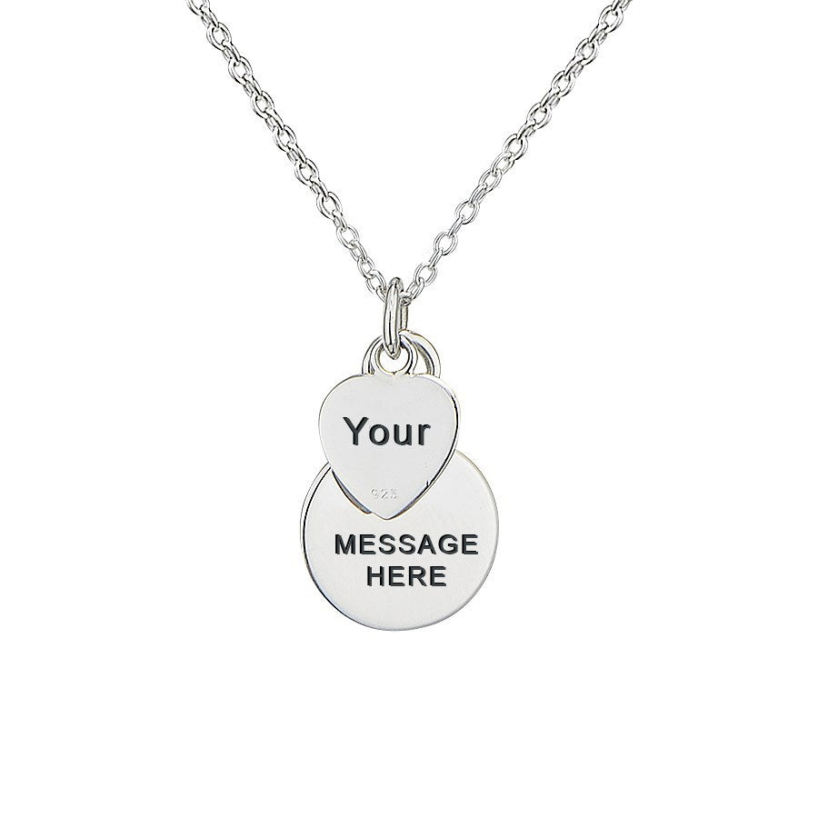 Argento Heart and Plate Necklace 