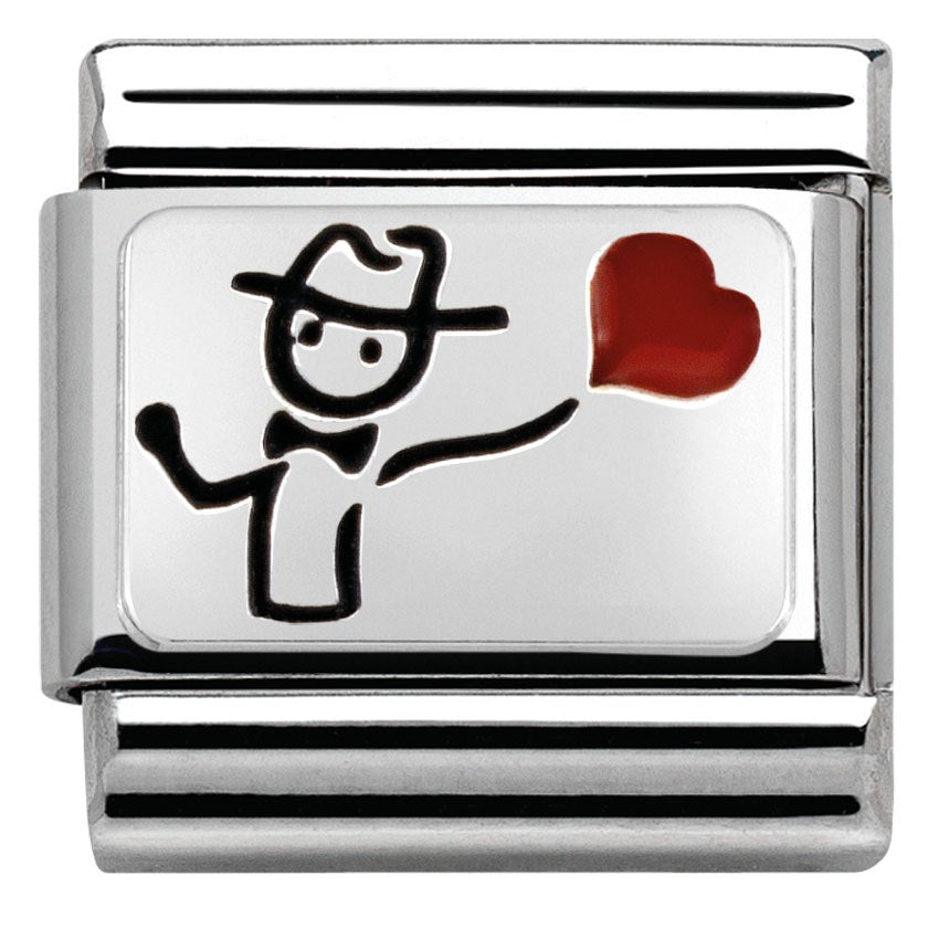 Nomination Silvershine Boy Heart Balloon Charm