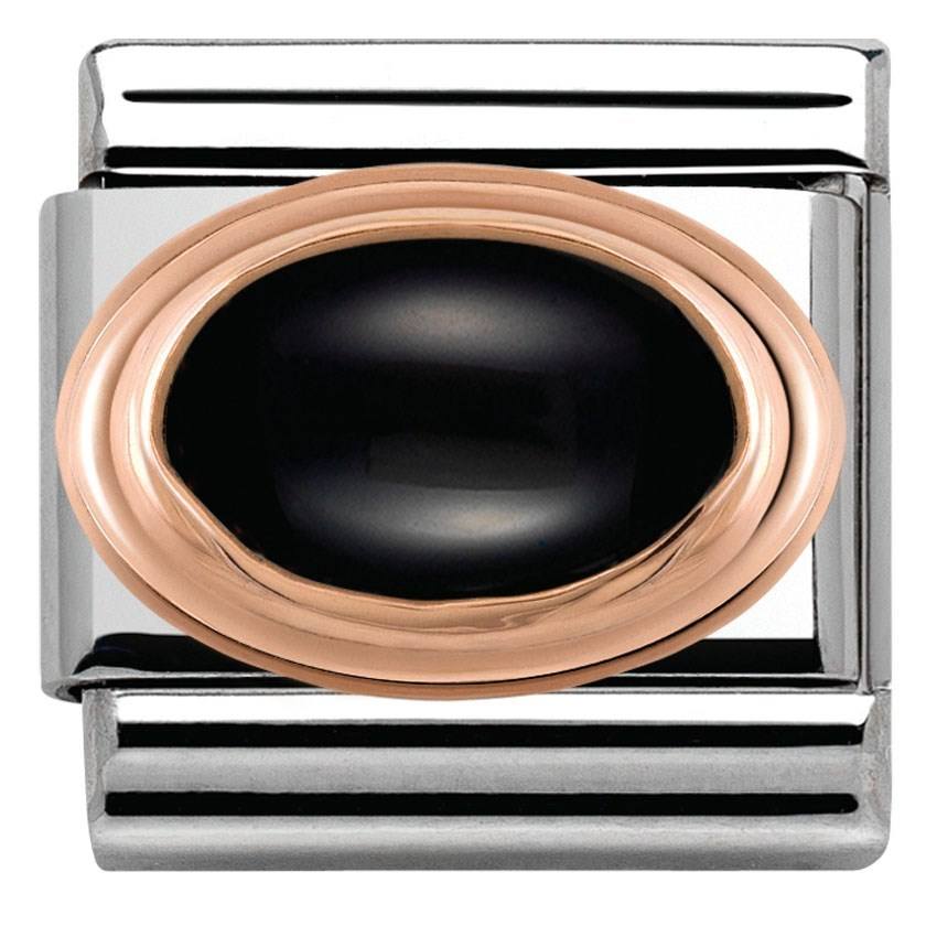 Nomination Rose Gold Black Agate Charm