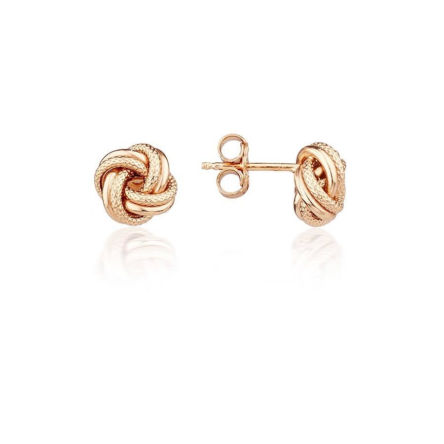 Argento Recycled Rose Gold Knot Stud Earrings