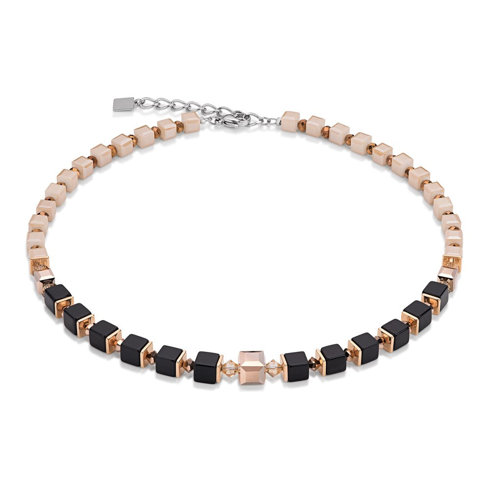 Coeur De Lion Rose Gold Cube Necklace