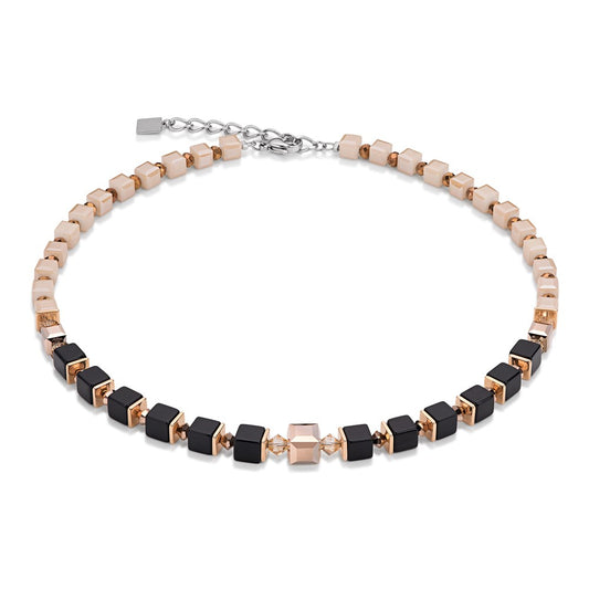 Coeur De Lion Rose Gold Cube Necklace
