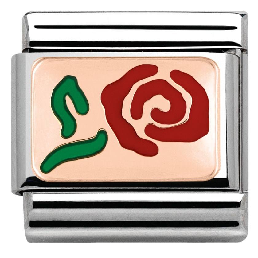 Nomination Rose Gold Red Rose Charm