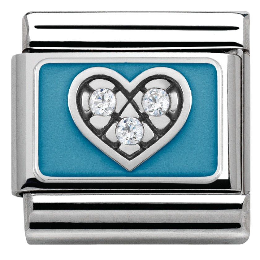 Nomination Blue Crystal Heart Charm