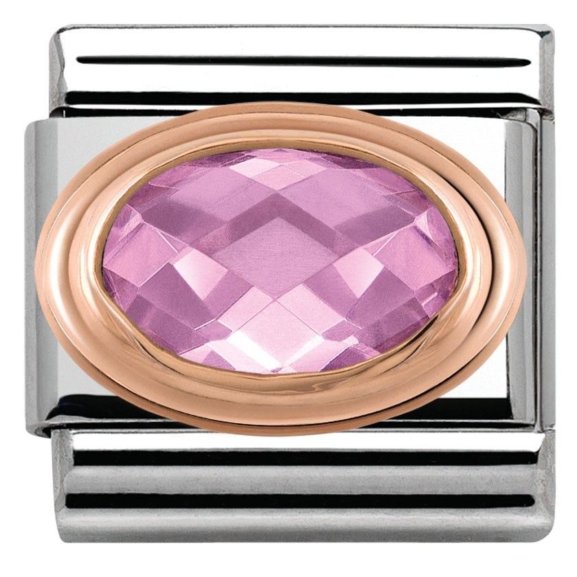 Nomination Rose Gold Faceted Pink Charm