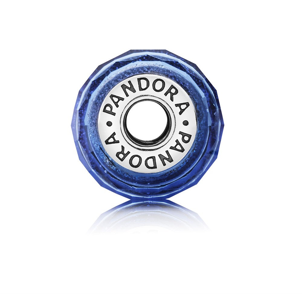 Pandora Blue Faceted Murano Glass Charm