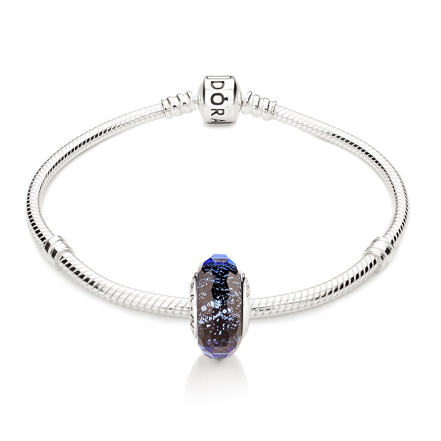Pandora Blue Faceted Murano Glass Charm