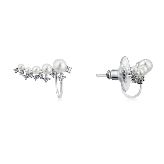 Dirty Ruby Pearl Single Ear Cuff