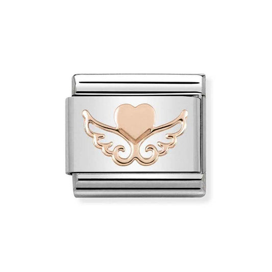 Nomination Rose Gold Heart On Wings Charm