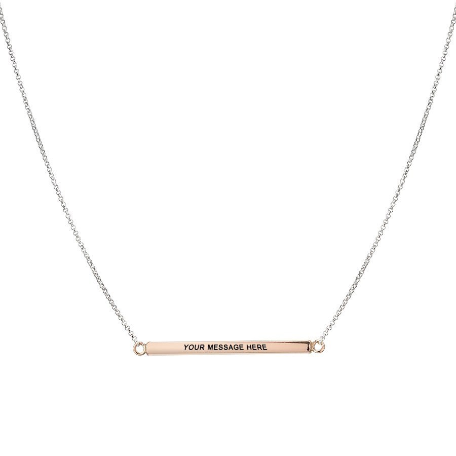 Argento Recycled Silver and Rose Gold Bar Necklace
