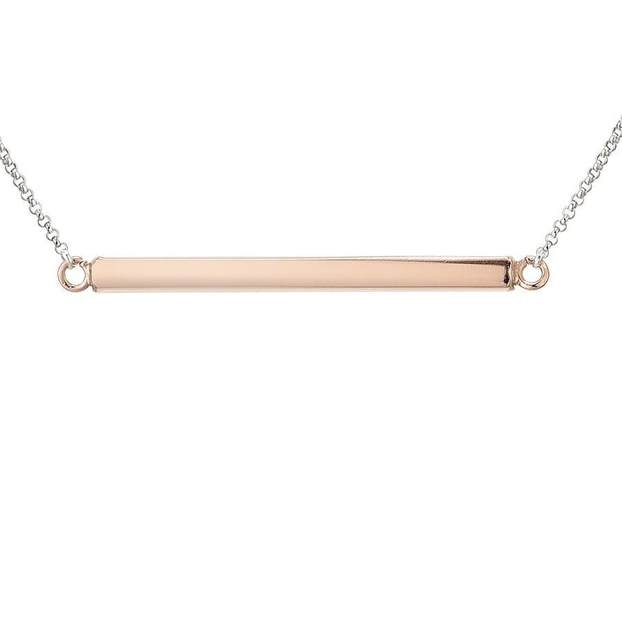 Argento Recycled Silver and Rose Gold Bar Necklace