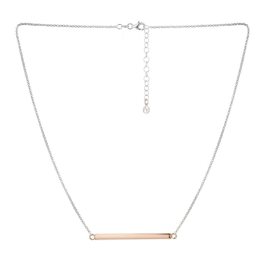 Argento Recycled Silver and Rose Gold Bar Necklace