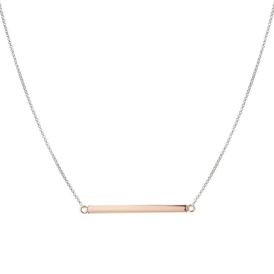 Argento Recycled Silver and Rose Gold Bar Necklace