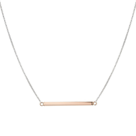 Argento Recycled Silver and Rose Gold Bar Necklace