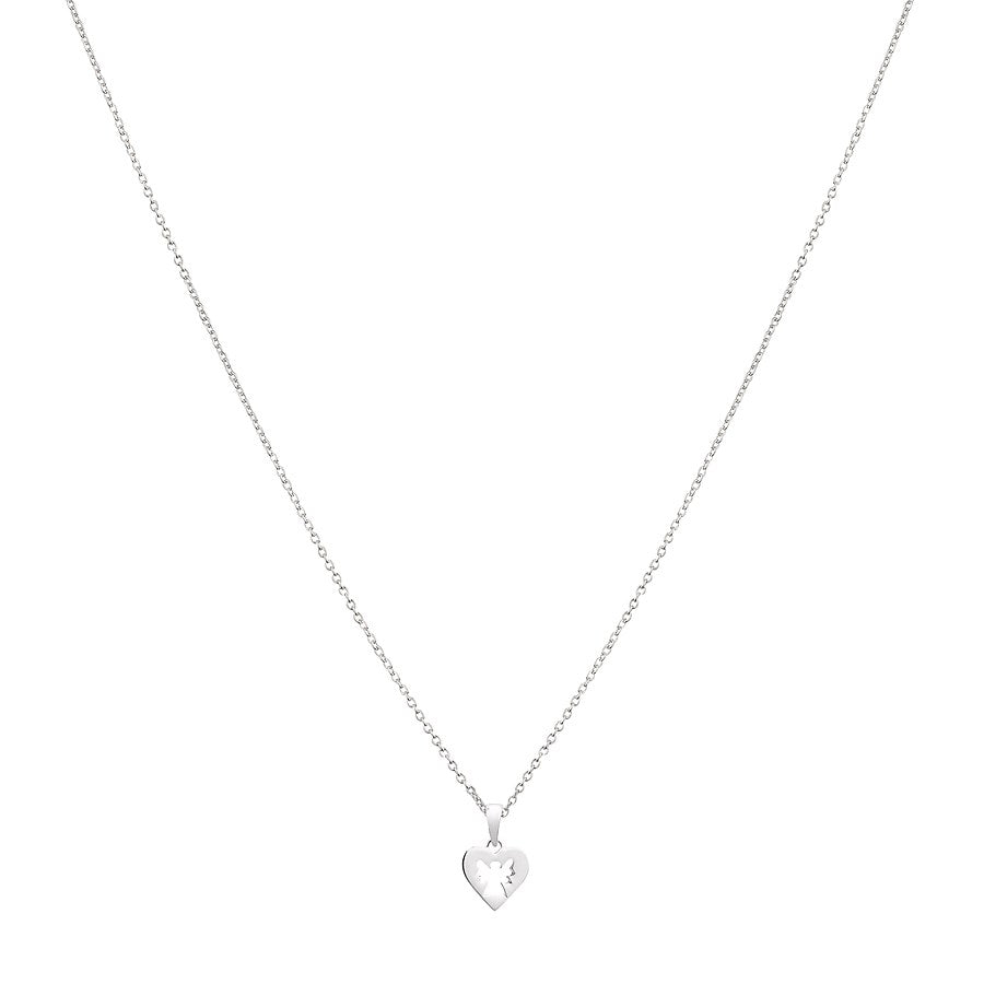 Argento Openwork Angel Heart Necklace