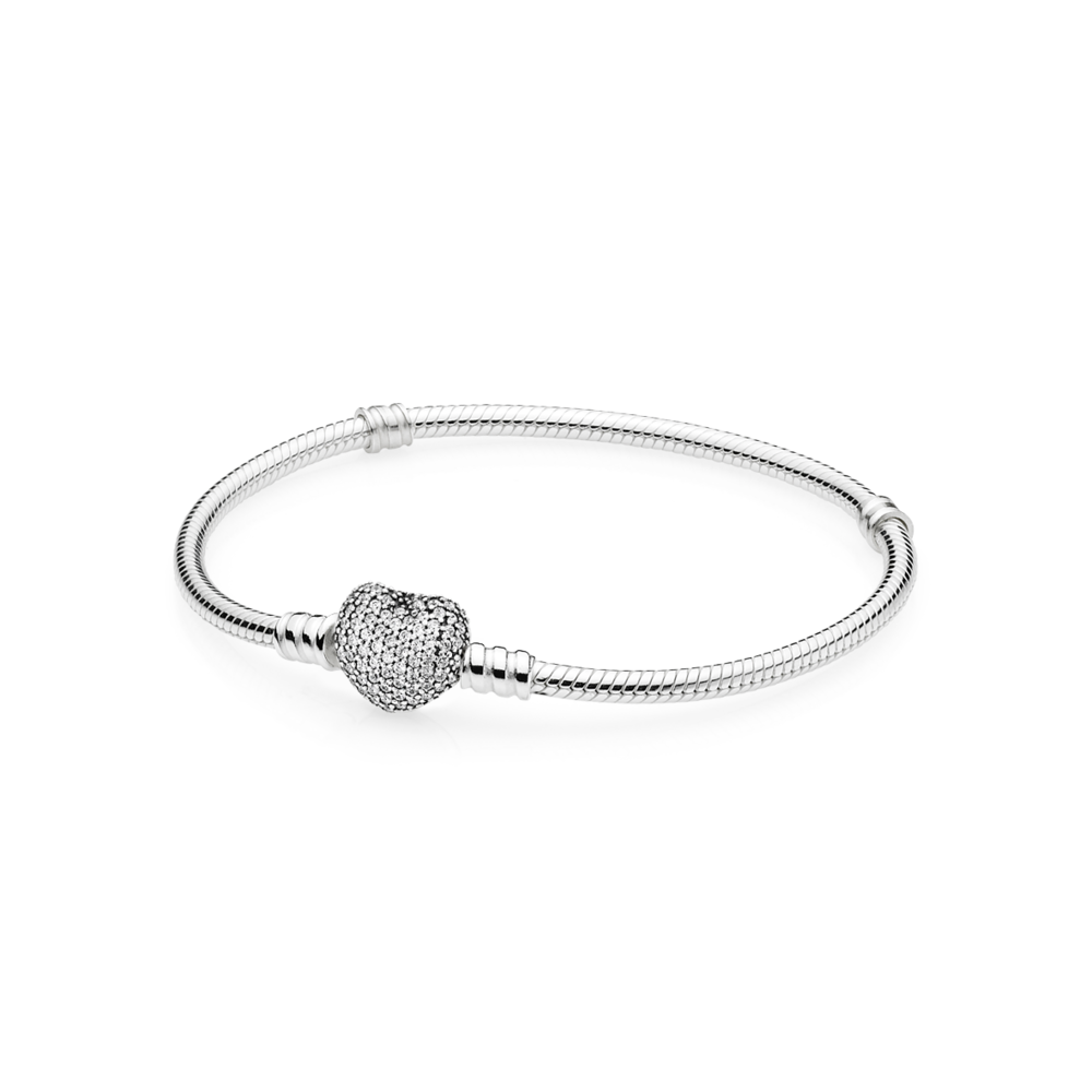 Pandora Pavé Heart Moments Silver Bracelet