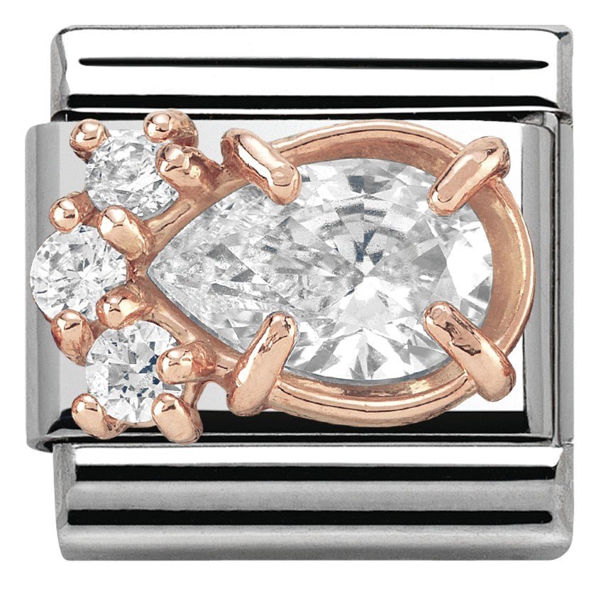 Nomination  Rose Gold Crystal Teardrop Charm