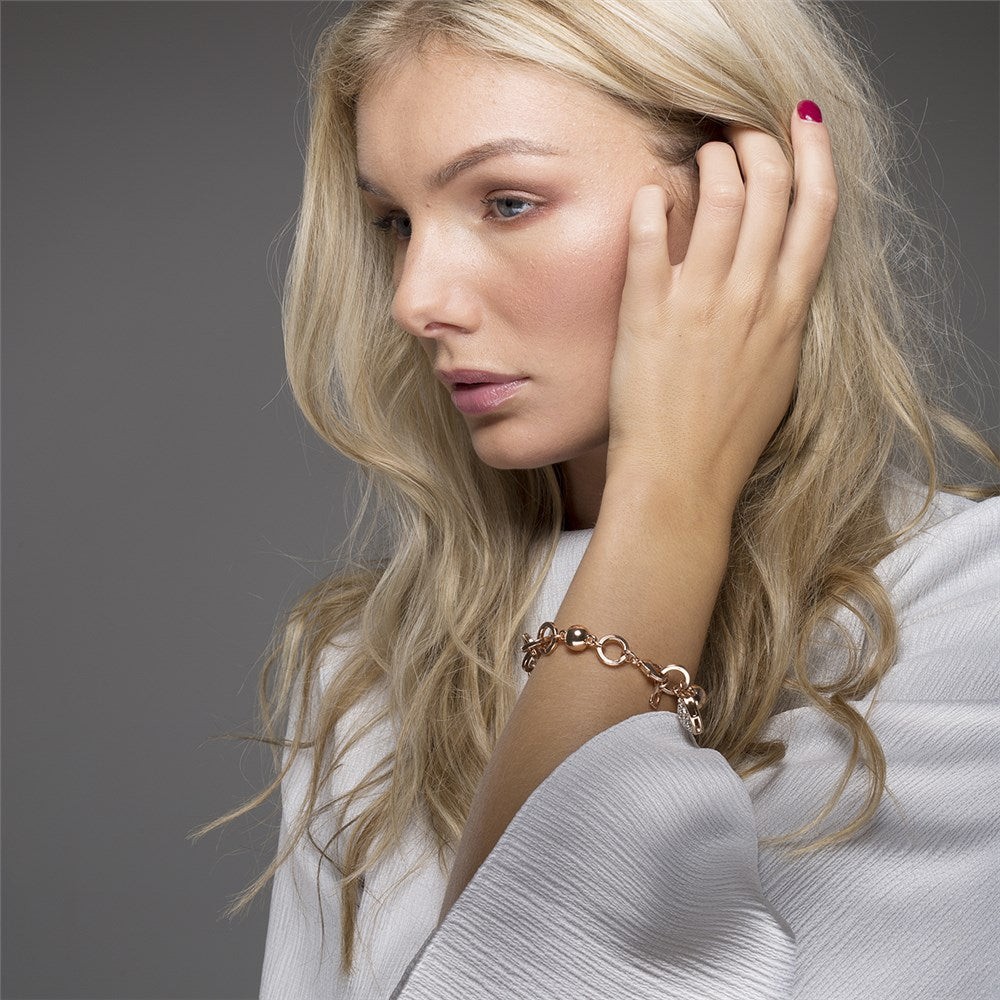August Woods Crystal Heart Rose Gold Bracelet 